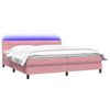 vidaXL Boxspringbett mit Matratze & LED Rosa 180x210 cm Samt 3316994 Bild 3