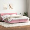 vidaXL Boxspringbett mit Matratze & LED Rosa 180x210 cm Samt 3316994 Bild 4