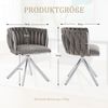 LVHOM Esszimmerstuhl 2er-Set, 180° drehbar mit runden Rückenlehne, Wohnzimmerstuhl aus Samt, bis 150 kg, für Homeoffice Bild 2