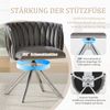 LVHOM Esszimmerstuhl 2er-Set, 180° drehbar mit runden Rückenlehne, Wohnzimmerstuhl aus Samt, bis 150 kg, für Homeoffice Bild 3