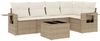 vidaXL 6-tlg. Garten-Sofagarnitur mit Kissen Beige Poly Rattan 3252475 Bild 2
