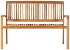 vidaXL Stapelbare Gartenbank mit Auflage 128,5 cm Massivholz Teak 3063280 Bild 3