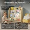 Bellabino 'Baru' Kinderbücherregal, Holz, natur unbehandelt, 88x30x80 cm, Montessori Kinderregal mit 4 Ablagefächern Bild 3