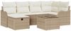 vidaXL Garten-Sofa-Set mit Kissen mit Speicher 7 pcs Beige Poly Rattan 3360322 Bild 2