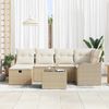 vidaXL Garten-Sofa-Set mit Kissen mit Speicher 7 pcs Beige Poly Rattan 3360322 Bild 3