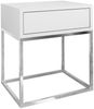AX LIVING Nachttisch Kommode Aleio Weiß, verchromtes Metallgestell 45 Bild 2