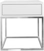 AX LIVING Nachttisch Kommode Aleio Weiß, verchromtes Metallgestell 45 Bild 3
