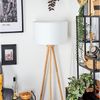 hofstein Stehlampe Stehlampe aus Holz/Stoff in Naturfarben/Weiß, ohne Leuchtmittel, skandinavische Design Leuchte, Schirm (50 cm) u. Fußschalter, 1 xE27 Bild 3