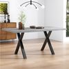 SOFTWEARY Esstisch (Marmoroptik grau, 1-St, 140/80/76 cm), Metallgestell Bild 1