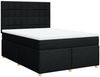 vidaXL Boxspringbett mit Matratze Schwarz 160x200 cm Stoff 3293633 Bild 3