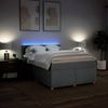 vidaXL Boxspringbett mit Matratze Hellgrau 140x190 cm Stoff 3288975 Bild 5