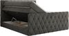 Boxspringbett, Doppelbett mit Fußteil, Multipocket-Matratzen und Topper, gestepptes Kopfteil und Front - MIREN KING DUO - 200 x 200 cm - Dunkelgrau Velours - H4 Bild 5