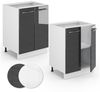 Midischrank Fame-Line Anthrazit Hochglanz 60 x 82 cm ohne Arbeitsplatte Vicco Bild 3