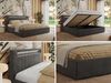 Polsterbett GOLD 5 CLASSIC 180 x 200 cm mit LED-Beleuchtung & Bettkasten, Doppelbett inkl. Lattenrost, Metall-Lift-System & Stauraum, Foam Matratze - Dunkelgrau Velvet - MIRO LUX Bild 2