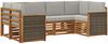 vidaXL Ecksofa Set mit Kissen 5 pcs Natürlich und Hellgrau 3384767 Bild 2