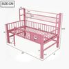 Flieks Kinderbett, Niedriges Hochbett Metallbett 90×200cm mit Netzregal Kleiderstange Bild 4