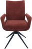 6er-Set Esszimmerstuhl HWC-O78, Küchenstuhl, drehbar Auto-Return, Stoff/Textil Chenille (310g/m²) Öko-Tex ~ rotbraun Bild 5