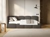 Selsey 'Cloudy' Jugendbett 120 cm, Bettkasten, Bouclé, Kopfteil links, Braun Bild 2