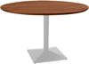 Bistrotisch Schweizer Kante massiv Akazie nussbaumfarben 110 cm Säulengestell-eckig silber BRASILIA 173748784 Bild 2