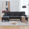 4-Sitzer Wohnlandschaft U-Form B 250 x T 130 x H 88 cm aus Leinenstoff, dunkelgrau Bild 4