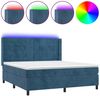vidaXL Boxspringbett mit Matratze & LED Dunkelblau 160x200 cm Samt 3139575 Bild 2