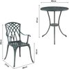Bistro-Set Vena 3-tlg. Aluminiumguss Dunkelgrau mit grüner Patina [casa. pro] Bild 3