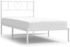 vidaXL Bettgestell mit Kopfteil Metall Weiß 100x200 cm 355507 Bild 2