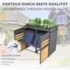 Merax Mülltonnenbox 4er mit Pflanzdach, 120-240 L, Anthrazit Tür in Holzoptik Bild 5