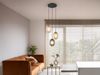 LED Pendelleuchte 3-flammig mit farbigen ovalen Glasschirmen, Ø 43cm Bild 5