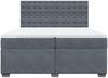 vidaXL Boxspringbett mit Matratze Dunkelgrau 200x200 cm Samt 3291015 Bild 4