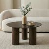 IDIMEX Couchtisch ESTER, Beistelltisch 70 cm mit zylinderförmigen Standfüßen Dunkelbraun Bild 5