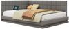 Polsterbett Schlafsofa 140*200 Multifunktionsbettmit LED Lichtleiste, USB Steckdose und Lattenrost, hautsympathischer Leinen Grau Bild 5