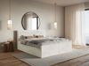 Selsey 'Softie' Boxspringbett 180x200 cm mit Topper und Stauraum, Velours wasserabweisend, Greige Bild 3