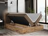 Boxspringbett mit Kopfteil und Topper, Polsterbett - NESSI - 180 x 200 cm - Braun Kunstleder - H3 - Topper Visco Bild 2
