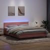 vidaXL Boxspringbett mit Matratze & LED Rosa 180x210 cm Samt 3317090 Bild 4