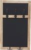 Wandgarderobe HWC-C51, Garderobe Kreidetafel Wandtafel, 5 Haken 55x34cm ~ naturbraun Bild 2