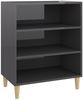 vidaXL Sideboard Hochglanz-Grau 57 x 35 x 70 cm Spanplatte [806057] Bild 2