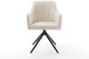 Esszimmerstuhl Greg-Flex Cord Beige Kreuzgestell breit Schwarz Taschenfederkern Bild 2
