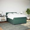 vidaXL Boxspringbett mit Matratze Dunkelgrün 140x190 cm Samt 3287743 Bild 3