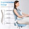 BIGZZIA Bürostuhl Ergonomischer Sitz, Sessel mit 90° klappbarer Armlehne,Lordosenstütze,höhenverstellbar Bild 2
