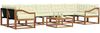 vidaXL Outdoor-Sofagarnitur mit Kissen 8 pcs Natur und Creme 3369297 Bild 3