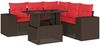 vidaXL 6-teiliges Gartensofa-Set mit Kissen, braun, Polyrattan 3269164 Bild 2