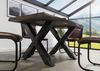 Baumtisch Mango 140x90x77 grau lackiert / X-Beine anthrazit glänzend FREEFORM 5 Bild 3