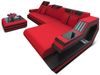 Stoff Ecksofa Ravenna L Form - Mikrofaserstoff - rot-schwarz - Rechts Bild 1