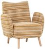 BlingBin Sessel Loungesessel Einzelsessel, Polstersessel mit Holzbeinen & Seitentasche (Fernsehsessel, 1-St, Stoff mit Kreismuster, mit seitlicher Tasche), bequemer Lesesessel, Wohnzimmer, Schlafzimmer, Büro Bild 2