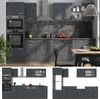 Küchenzeile R-Line Schwarz Beton/Anthrazit 300 cm AP Eiche Vicco Bild 2
