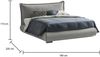 Dmora Doppelbett Geras, Bettkasten mit Stoffbezug und Kopfteil, 100 % Made in Italy, Öffnung vorne, geeignet für Matratzen 160 x 190 cm, Grau Bild 3