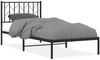 vidaXL Bettgestell mit Kopfteil Metall Schwarz 90x190 cm 374429 Bild 2