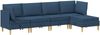 vidaXL Wohnzimmergarnitur mit Kissen mit Speicher 5 pcs Blau Stoff 3413716 Bild 2