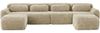 Sofa, modulare U-/L-Form mit großzügiger Sitzfläche, Premium-Plüsch, Light Khaki, sofort einsatzbereit,378x179x73 cm Bild 5